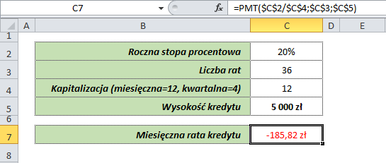 ukrycie formuł w arkuszu - przykład